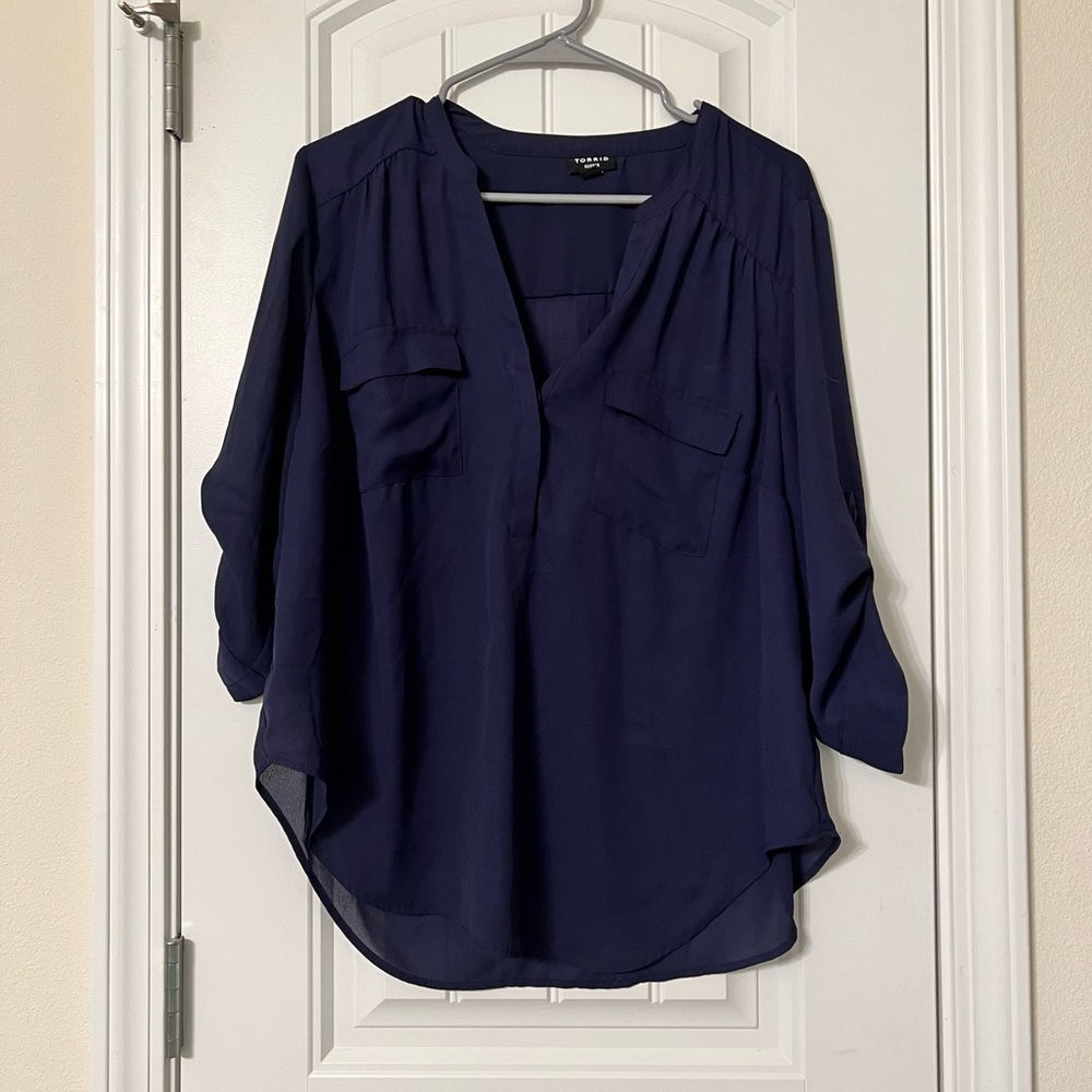 Torrid Navy Blue Harper Blouse